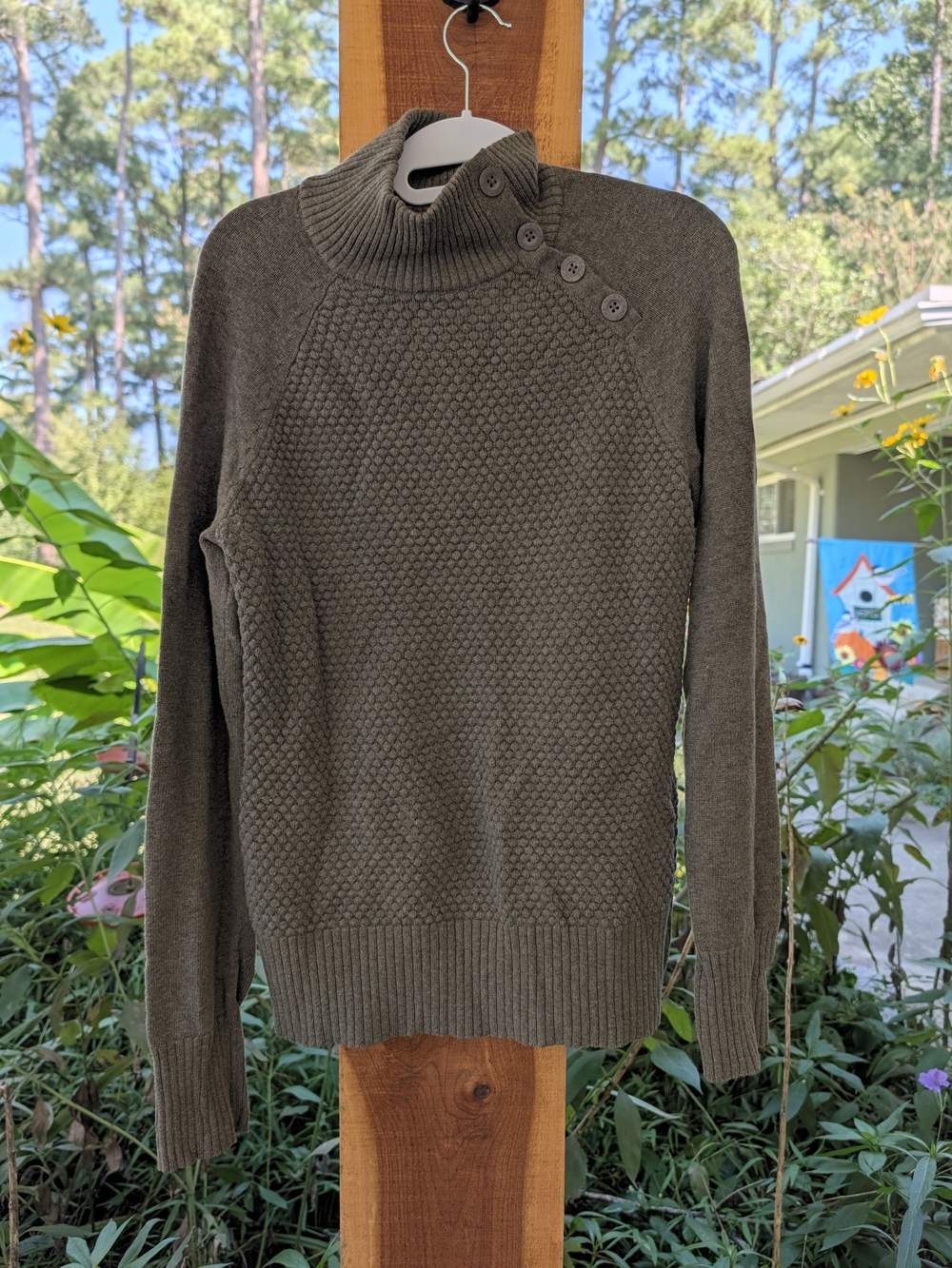 The North Face Women's Olive Button-Shoulder Turtleneck Sweater